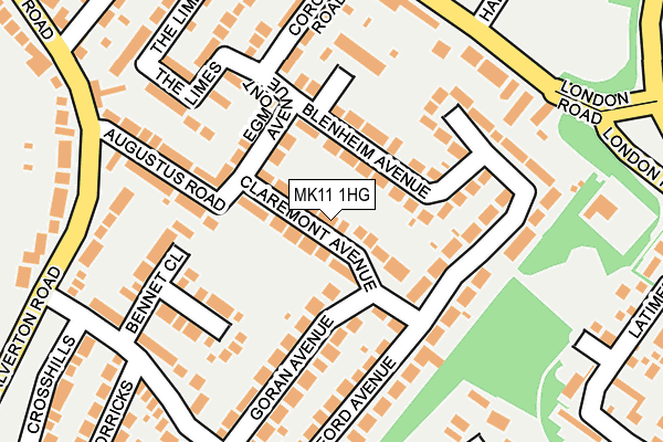 MK11 1HG map - OS OpenMap – Local (Ordnance Survey)