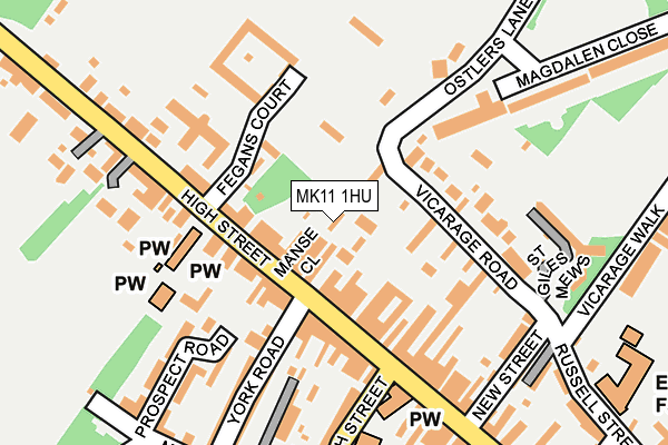 MK11 1HU map - OS OpenMap – Local (Ordnance Survey)