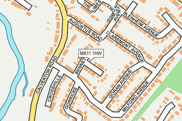 MK11 1HW map - OS OpenMap – Local (Ordnance Survey)
