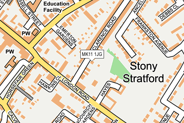 MK11 1JG map - OS OpenMap – Local (Ordnance Survey)