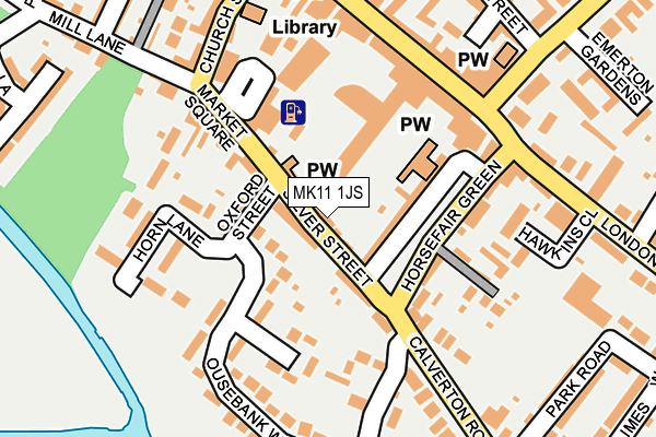 MK11 1JS map - OS OpenMap – Local (Ordnance Survey)