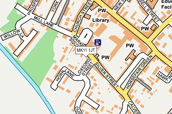 MK11 1JT map - OS OpenMap – Local (Ordnance Survey)