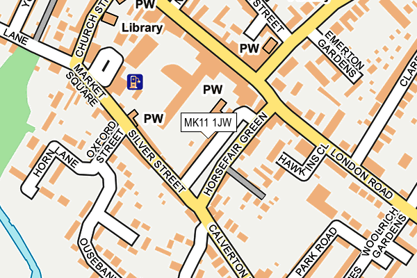 MK11 1JW map - OS OpenMap – Local (Ordnance Survey)