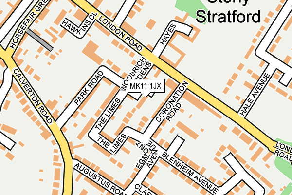 MK11 1JX map - OS OpenMap – Local (Ordnance Survey)