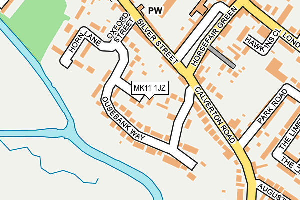 MK11 1JZ map - OS OpenMap – Local (Ordnance Survey)