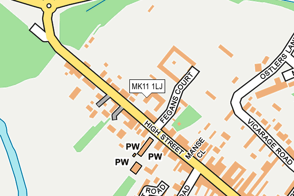 MK11 1LJ map - OS OpenMap – Local (Ordnance Survey)