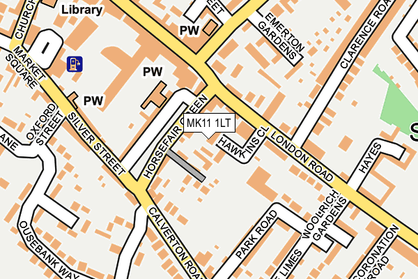 MK11 1LT map - OS OpenMap – Local (Ordnance Survey)