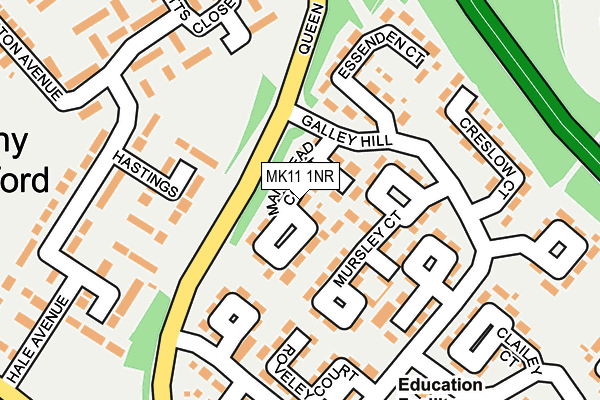 MK11 1NR map - OS OpenMap – Local (Ordnance Survey)