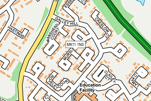 MK11 1NS map - OS OpenMap – Local (Ordnance Survey)