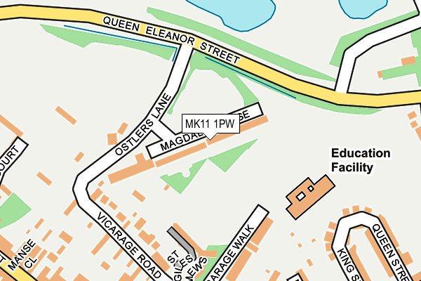 MK11 1PW map - OS OpenMap – Local (Ordnance Survey)