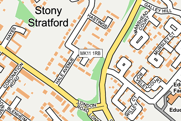 MK11 1RB map - OS OpenMap – Local (Ordnance Survey)