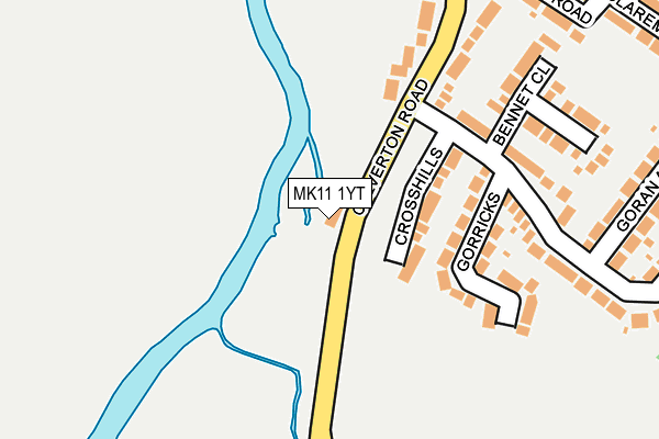 MK11 1YT map - OS OpenMap – Local (Ordnance Survey)