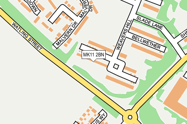 MK11 2BN map - OS OpenMap – Local (Ordnance Survey)