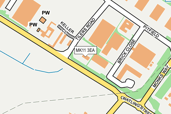 MK11 3EA map - OS OpenMap – Local (Ordnance Survey)