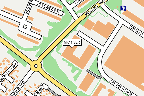 MK11 3ER map - OS OpenMap – Local (Ordnance Survey)