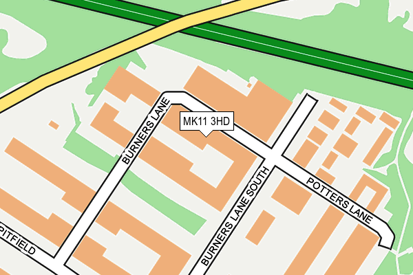 MK11 3HD map - OS OpenMap – Local (Ordnance Survey)