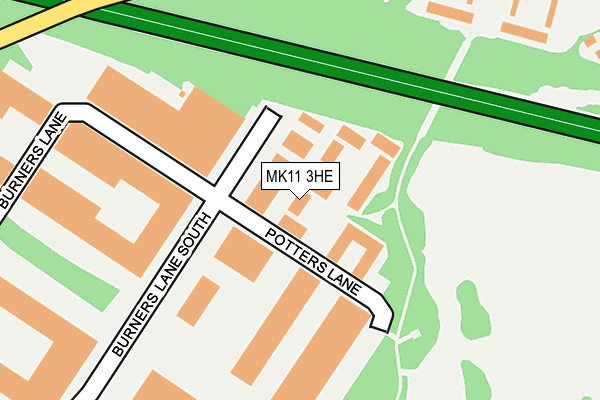 MK11 3HE map - OS OpenMap – Local (Ordnance Survey)