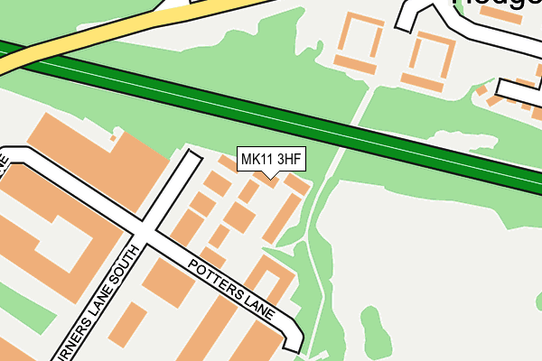 MK11 3HF map - OS OpenMap – Local (Ordnance Survey)