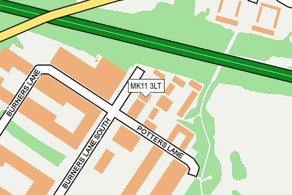 MK11 3LT map - OS OpenMap – Local (Ordnance Survey)