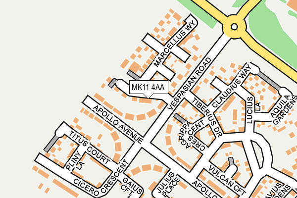 MK11 4AA map - OS OpenMap – Local (Ordnance Survey)