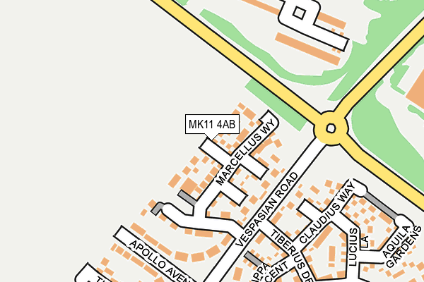 MK11 4AB map - OS OpenMap – Local (Ordnance Survey)