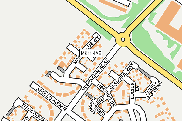 MK11 4AE map - OS OpenMap – Local (Ordnance Survey)