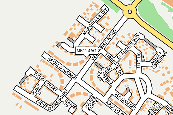 MK11 4AG map - OS OpenMap – Local (Ordnance Survey)