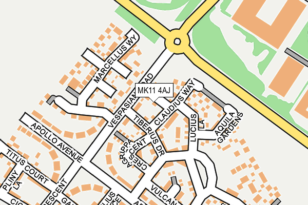 MK11 4AJ map - OS OpenMap – Local (Ordnance Survey)