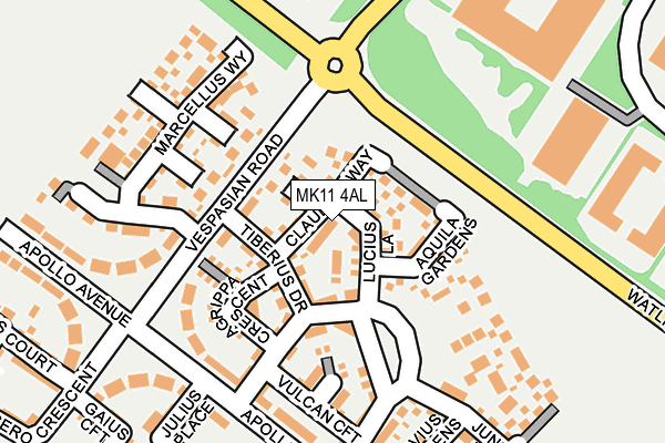 MK11 4AL map - OS OpenMap – Local (Ordnance Survey)