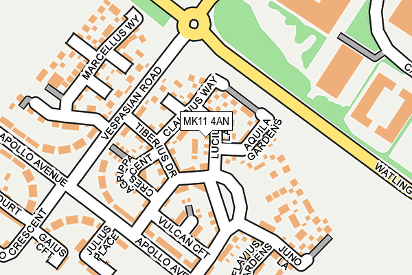 MK11 4AN map - OS OpenMap – Local (Ordnance Survey)