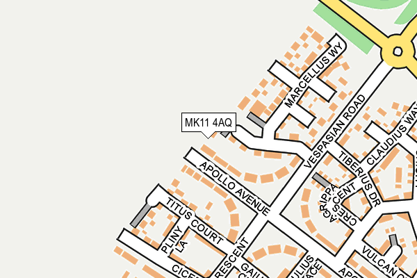 MK11 4AQ map - OS OpenMap – Local (Ordnance Survey)