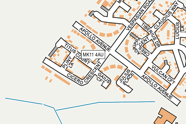 MK11 4AU map - OS OpenMap – Local (Ordnance Survey)