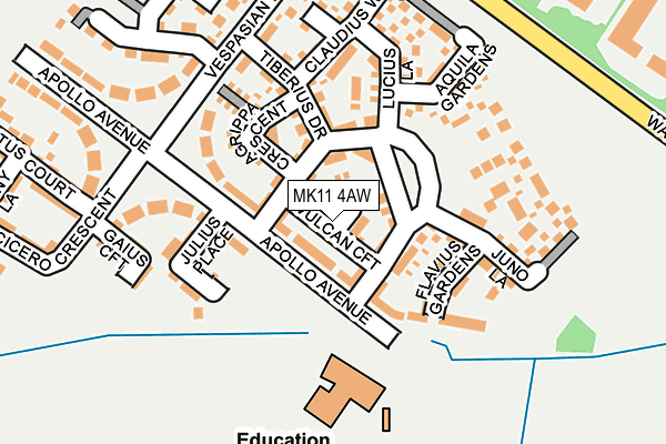 MK11 4AW map - OS OpenMap – Local (Ordnance Survey)