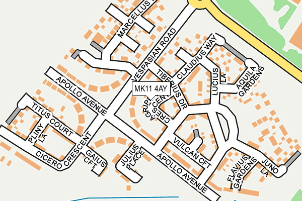 MK11 4AY map - OS OpenMap – Local (Ordnance Survey)