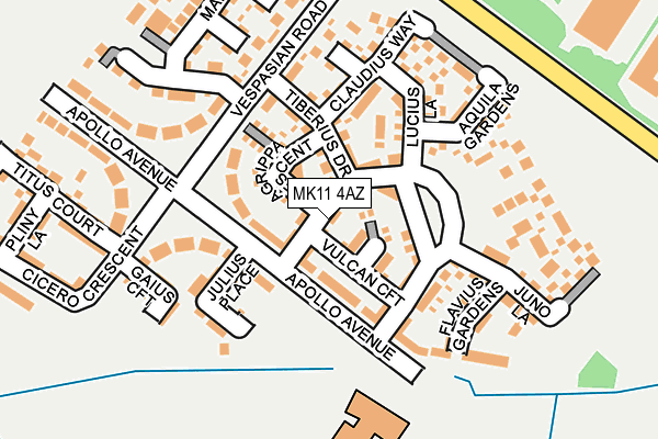 MK11 4AZ map - OS OpenMap – Local (Ordnance Survey)