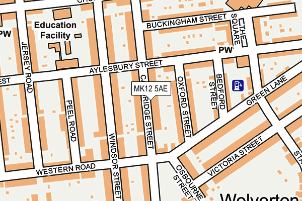 MK12 5AE map - OS OpenMap – Local (Ordnance Survey)