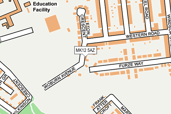 MK12 5AZ map - OS OpenMap – Local (Ordnance Survey)