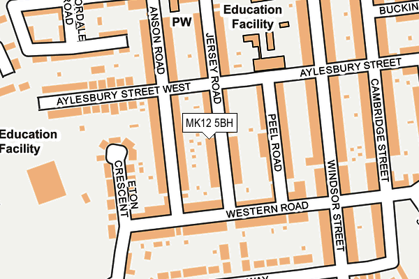 MK12 5BH map - OS OpenMap – Local (Ordnance Survey)