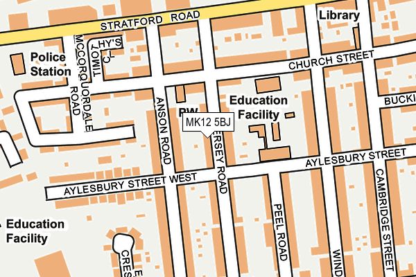 MK12 5BJ map - OS OpenMap – Local (Ordnance Survey)