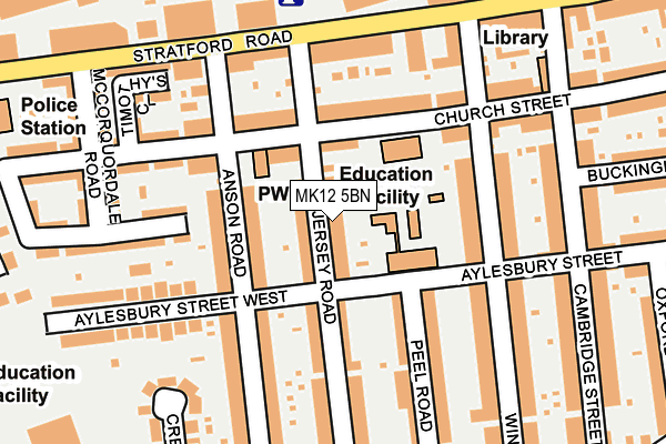 MK12 5BN map - OS OpenMap – Local (Ordnance Survey)