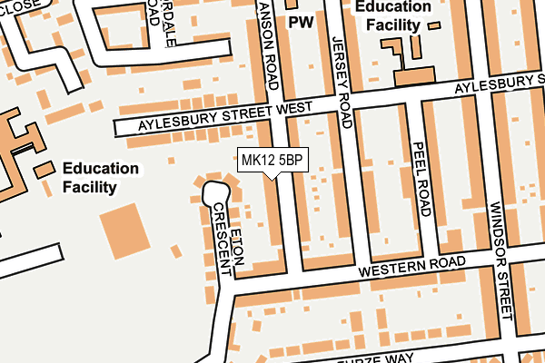 MK12 5BP map - OS OpenMap – Local (Ordnance Survey)