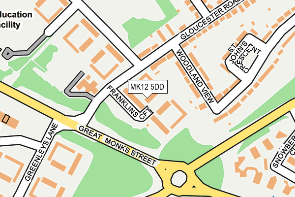 MK12 5DD map - OS OpenMap – Local (Ordnance Survey)