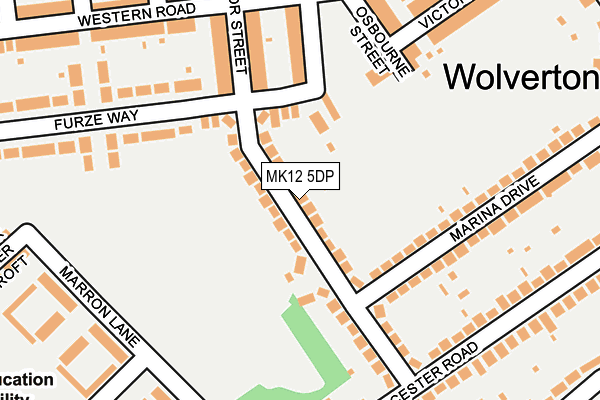 MK12 5DP map - OS OpenMap – Local (Ordnance Survey)