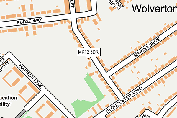 MK12 5DR map - OS OpenMap – Local (Ordnance Survey)