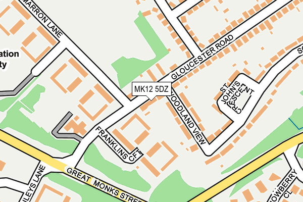 MK12 5DZ map - OS OpenMap – Local (Ordnance Survey)