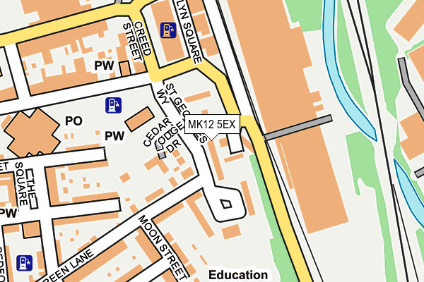 MK12 5EX map - OS OpenMap – Local (Ordnance Survey)