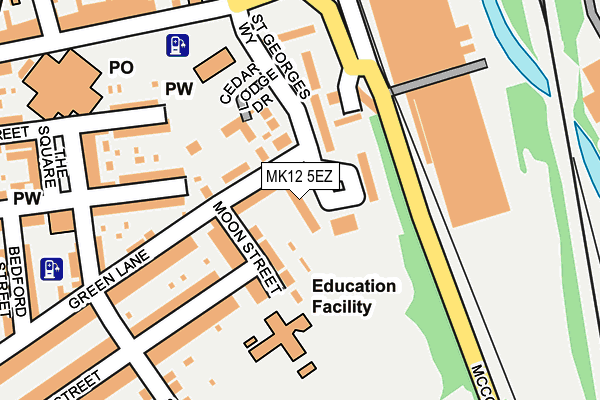 MK12 5EZ map - OS OpenMap – Local (Ordnance Survey)