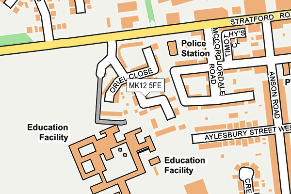 MK12 5FE map - OS OpenMap – Local (Ordnance Survey)