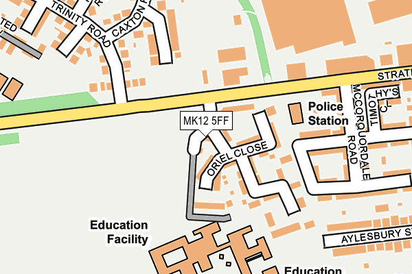 MK12 5FF map - OS OpenMap – Local (Ordnance Survey)