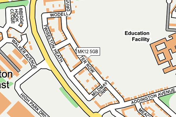 MK12 5GB map - OS OpenMap – Local (Ordnance Survey)